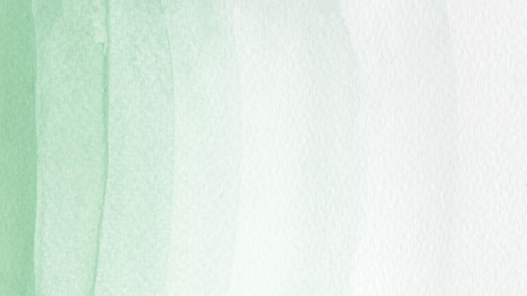 Soft green watercolor wash across a white, textured paper background, creating an abstract background.